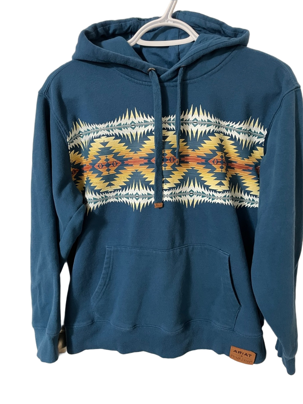 Ariat x Pendleton Teal Hoodie with Southwestern Pattern Size Medium